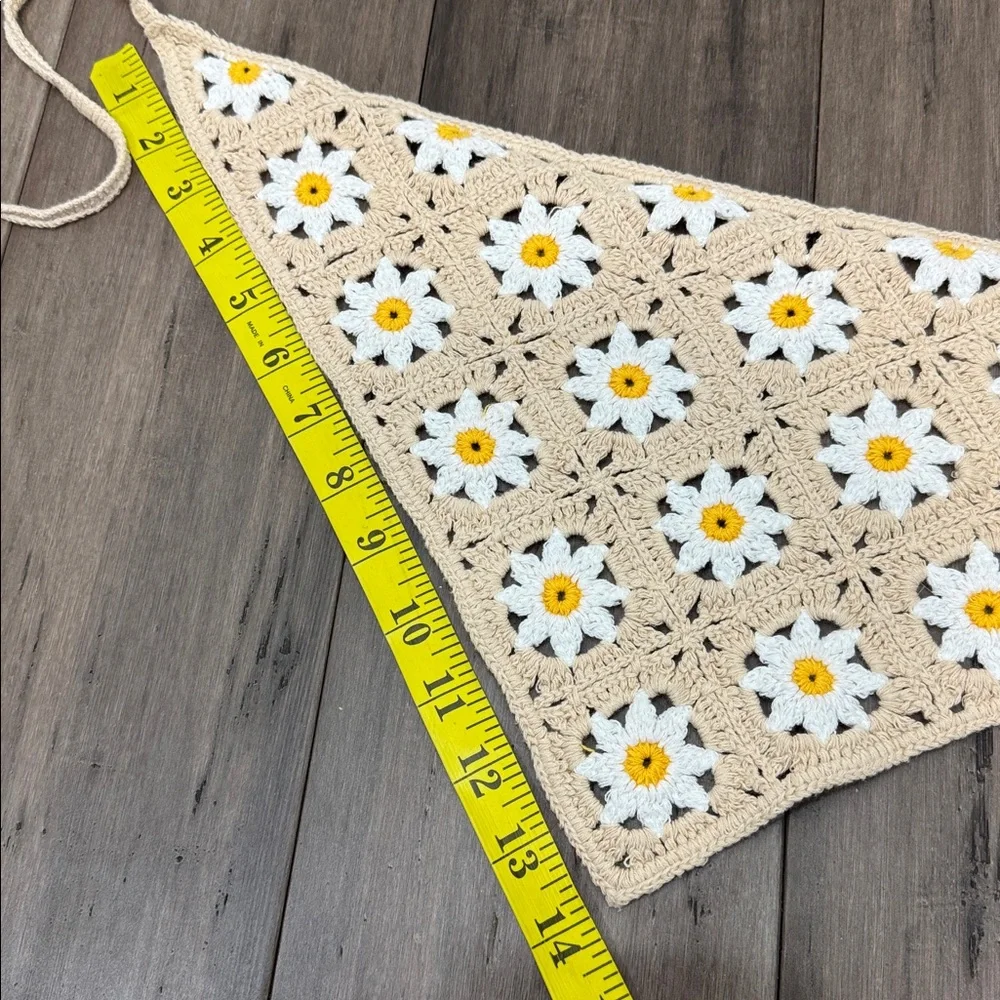 Crochet Floral blocks Bandana Daisy country‎ grandma chic
